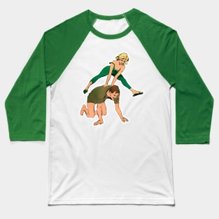 Blonde girl jumping her boyfriend: love play Baseball T-Shirt